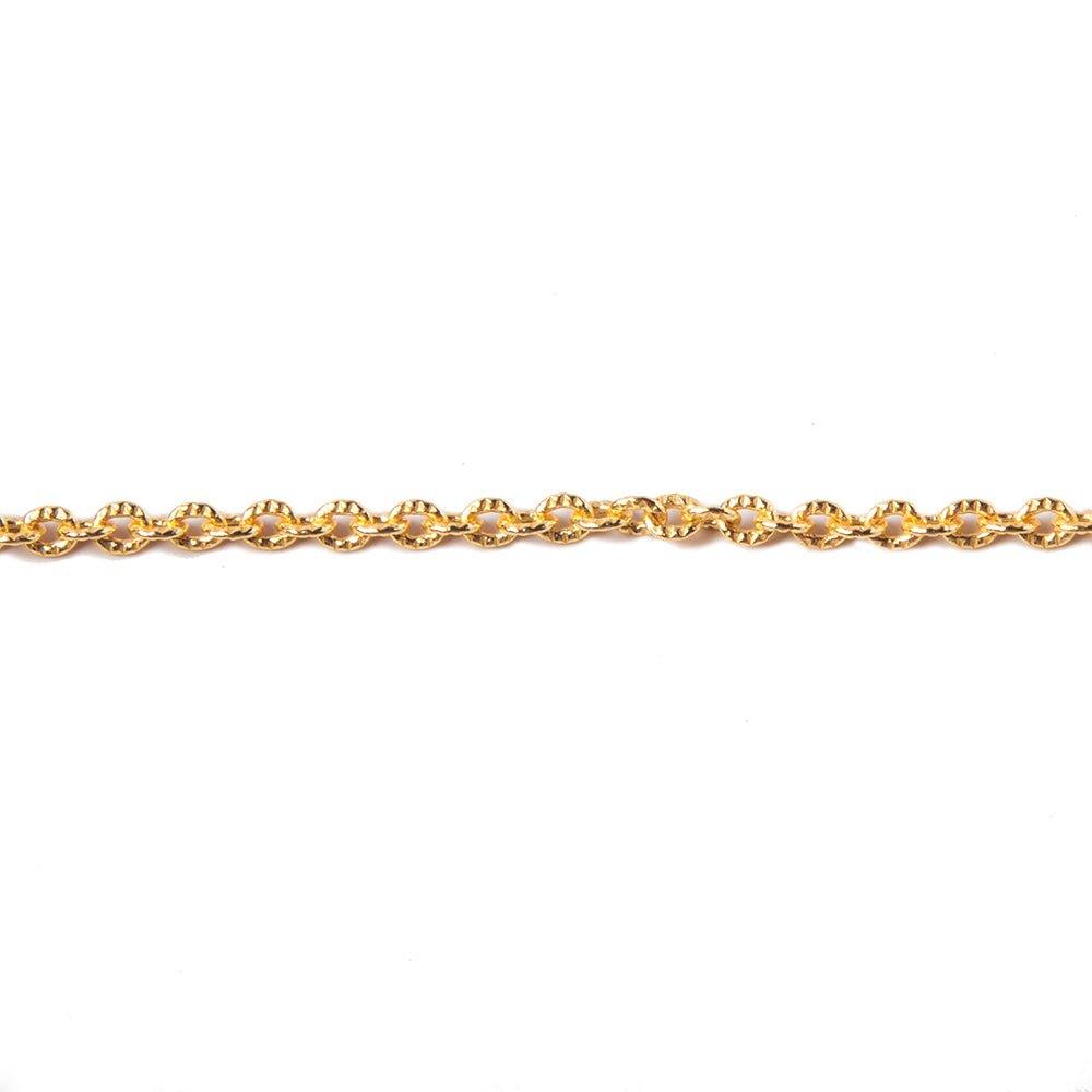2x2.8mm 22kt Gold Plated Corrugated Oval Link Chain sold by the foot - The Bead Traders