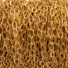 2x4mm 22kt Gold plated Elongated Corrugated Oval Chain sold by the foot - The Bead Traders