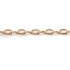 2x4mm 22kt Gold plated Elongated Corrugated Oval Chain sold by the foot - The Bead Traders