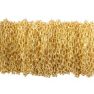 2x4mm 22kt Gold plated Elongated Corrugated Oval Link Chain by the Foot - The Bead Traders