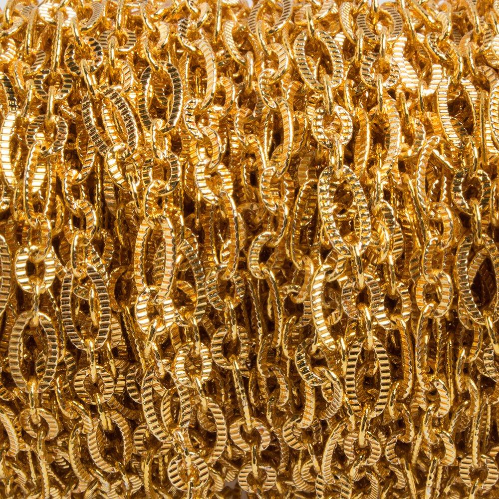 2x4mm 22kt Gold plated Multiple Corrugated Oval Chain sold by the foot - The Bead Traders