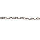 2x4mm Black Gold plated Elongated Corrugated Oval Link Chain by the Foot - The Bead Traders