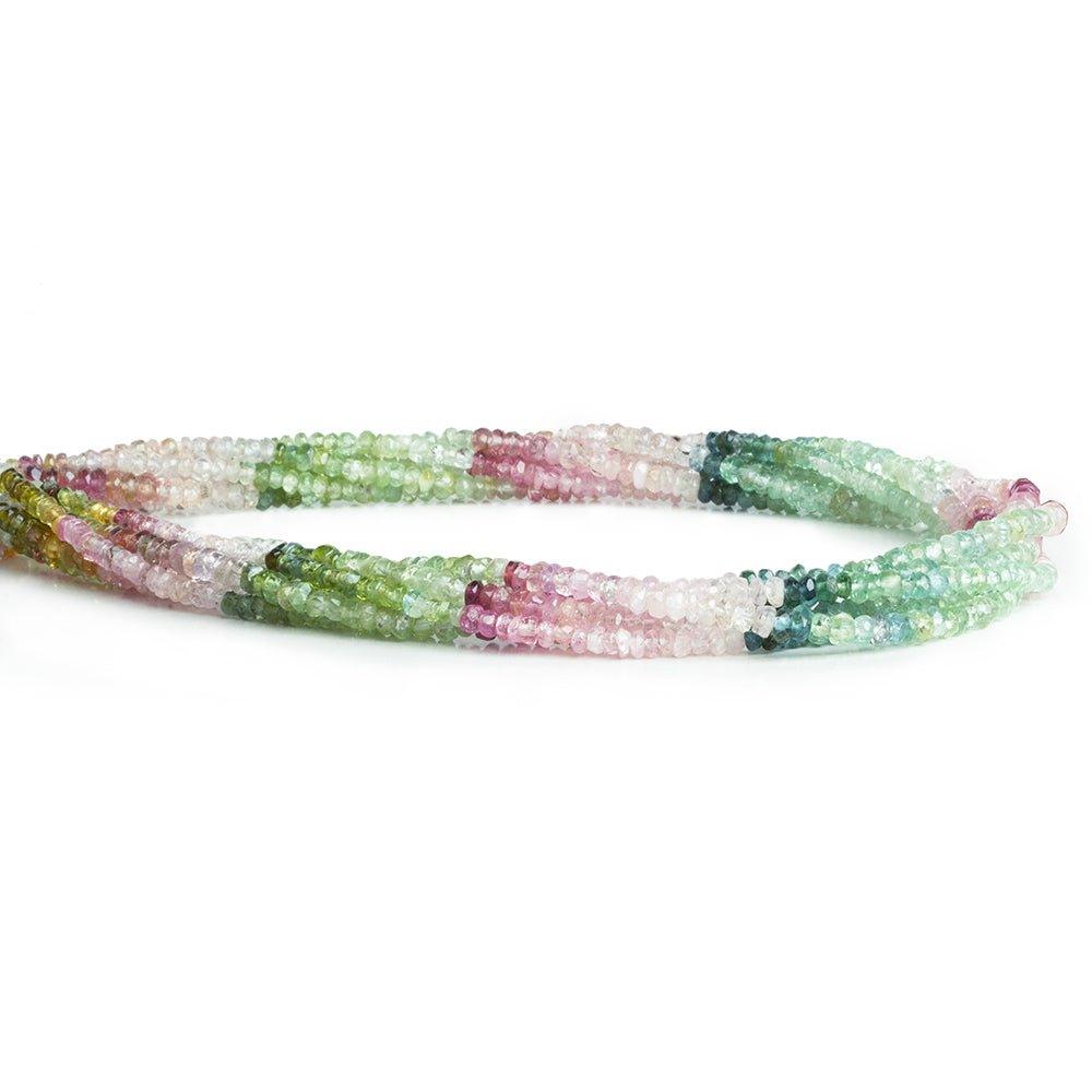 3-3.5mm Afghani Tourmaline Faceted Rondelle Beads 14 inch 180pcs - The Bead Traders