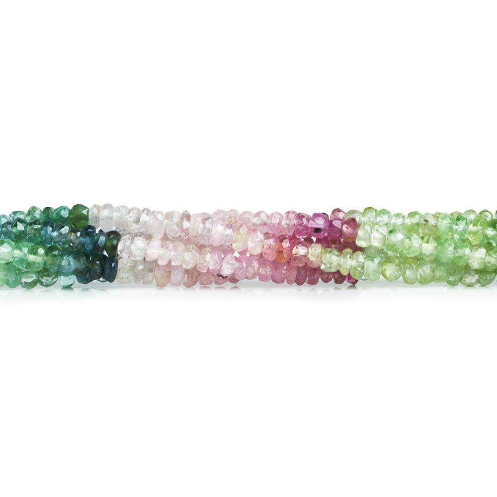 3-3.5mm Afghani Tourmaline Faceted Rondelle Beads 14 inch 180pcs - The Bead Traders