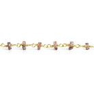 3-3.5mm Andalusite faceted Heishi Gold Chain by the foot - The Bead Traders