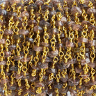 3-3.5mm Andalusite faceted Heishi Gold Chain by the foot - The Bead Traders