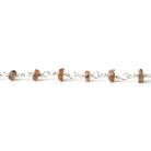 3-3.5mm Andalusite faceted Heishi Silver plated Chain by the foot - The Bead Traders