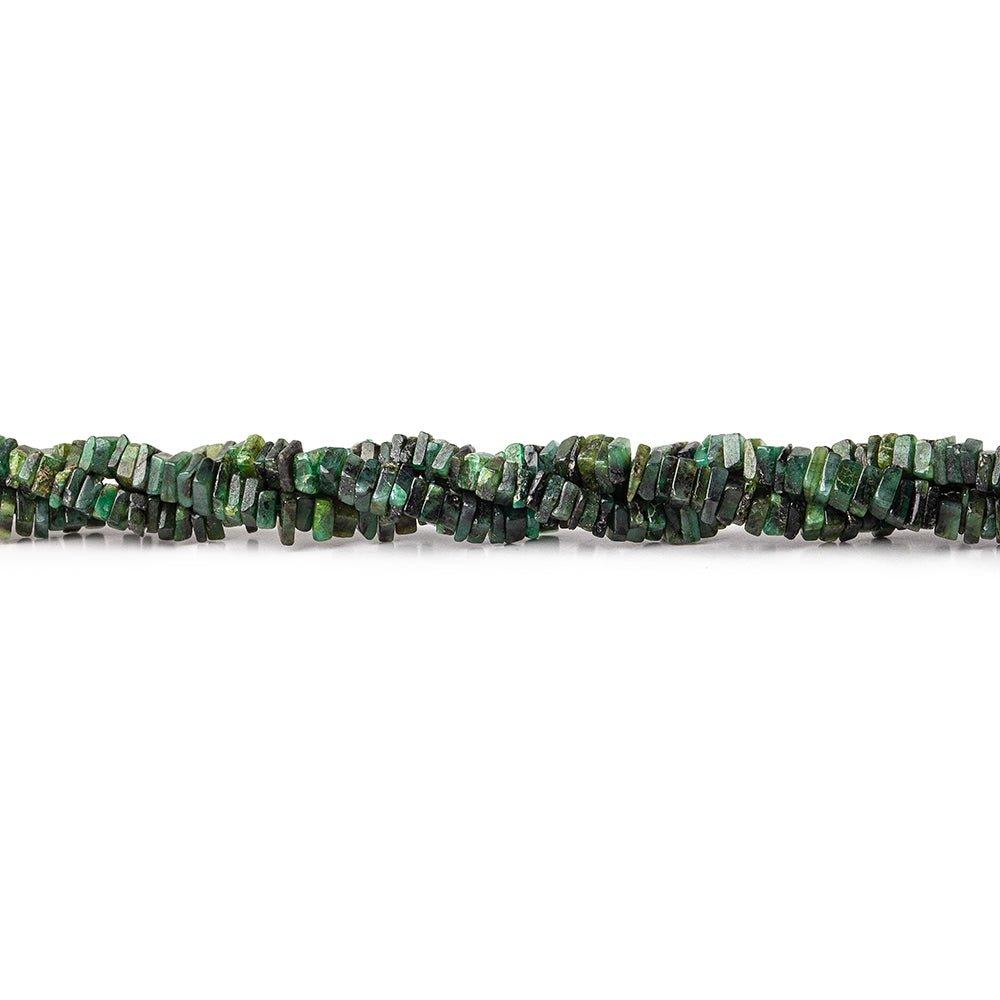 3-3.5mm Brazilian Emerald plain square Heishi 8 inch 130 pieces - The Bead Traders
