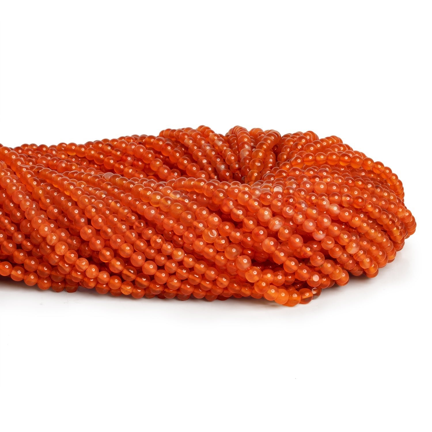 3-3.5mm Carnelian Handcut Rounds 14 inch 110 beads - The Bead Traders
