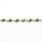 3-3.5mm Chrysoprase faceted rondelle Gold plated Chain by the foot 35 pcs - The Bead Traders