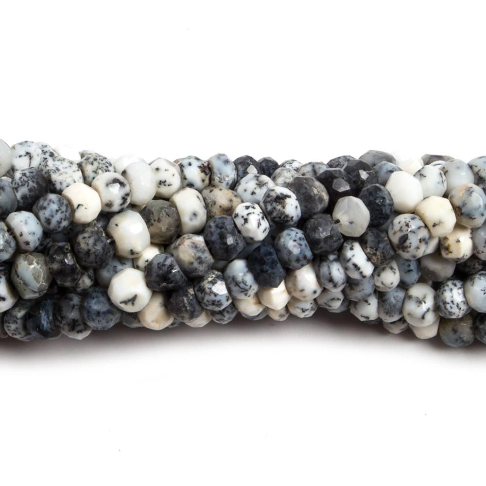 3-3.5mm Dendritic Opal faceted rondelle beads 13 inches 120 pieces - The Bead Traders