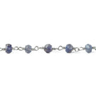 3-3.5mm Iolite faceted rondelle Silver plated Chain by the foot 39 pieces - The Bead Traders