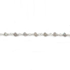 3-3.5mm Labradorite faceted rondelle Silver plated Chain by the foot 38 pieces - The Bead Traders