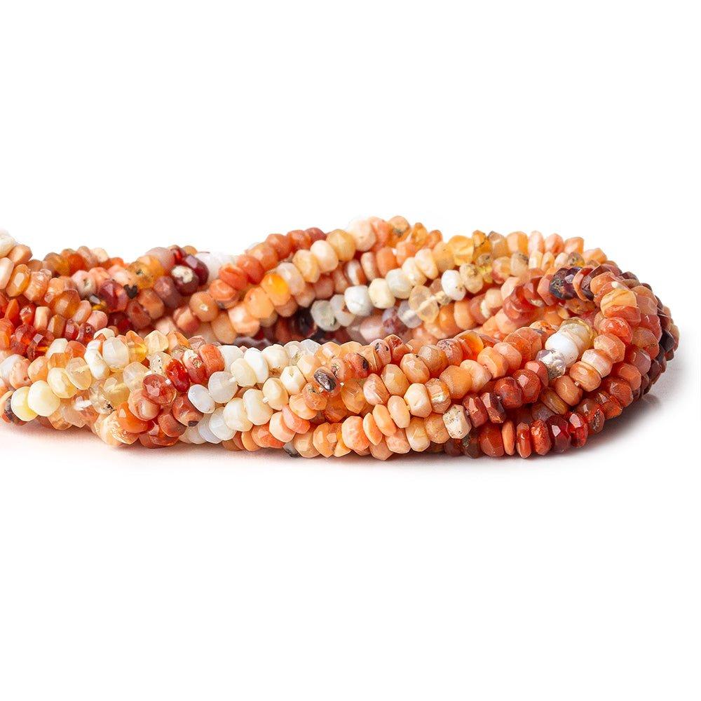 3-3.5mm Mexican Fire Opal faceted rondelles 14.5 inches 179 Beads - The Bead Traders