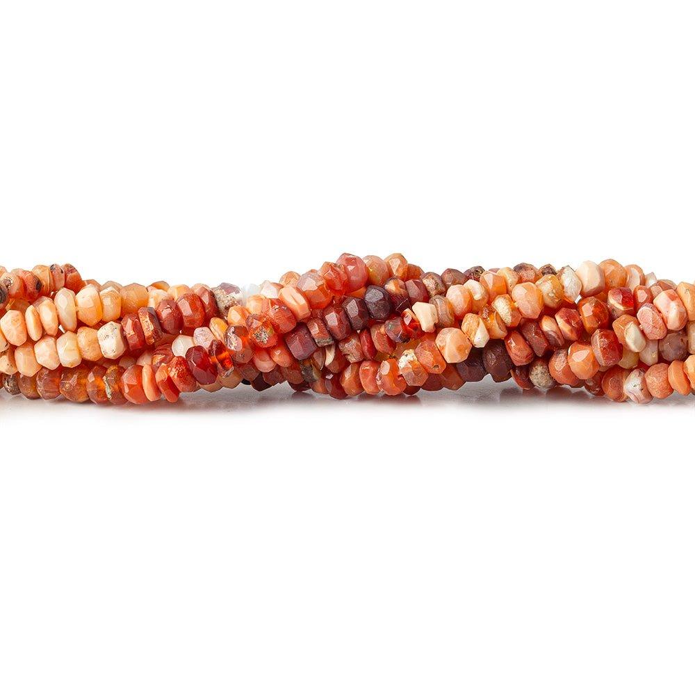 3-3.5mm Mexican Fire Opal faceted rondelles 14.5 inches 179 Beads - The Bead Traders