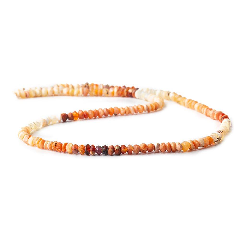 3-3.5mm Mexican Fire Opal faceted rondelles 14.5 inches 179 Beads - The Bead Traders