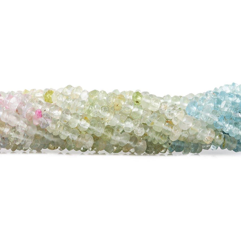3-3.5mm Multi Color Beryl Faceted Rondelle Beads 14 inch 160 pieces - The Bead Traders