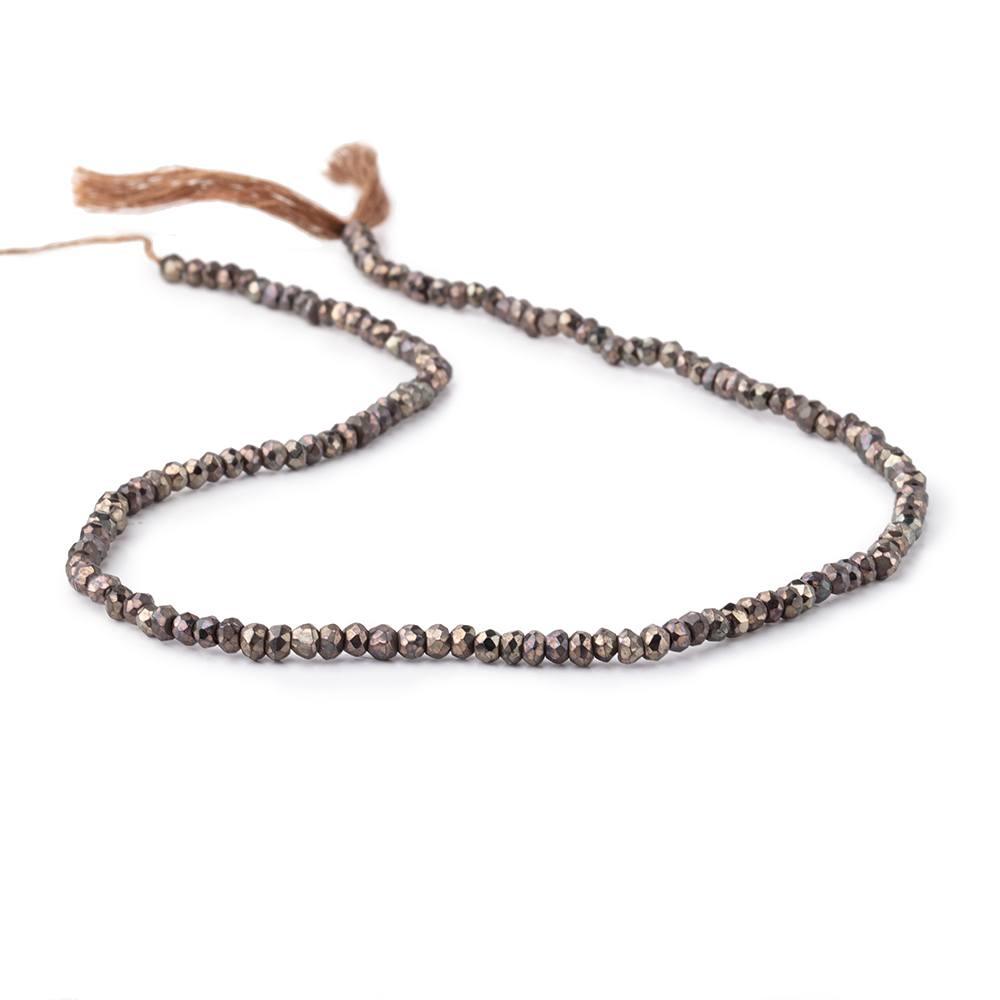 3-3.5mm Mystic Chocolate Black Spinel Faceted Rondelle Beads 13 inch 130 pcs - The Bead Traders