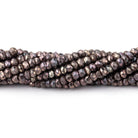 3-3.5mm Mystic Chocolate Black Spinel Faceted Rondelle Beads 13 inch 130 pcs - The Bead Traders