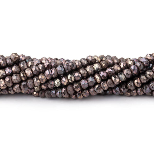3-3.5mm Mystic Chocolate Black Spinel Faceted Rondelle Beads 13 inch 130 pcs