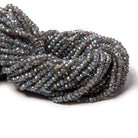 3-3.5mm Mystic Labradorite Faceted Rondelle Beads 13 inch 140 pieces - The Bead Traders
