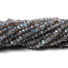 3-3.5mm Mystic Labradorite Faceted Rondelle Beads 13 inch 140 pieces - The Bead Traders