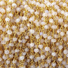 3-3.5mm Rainbow Moonstone faceted rondelle Gold plated Chain by the foot - The Bead Traders