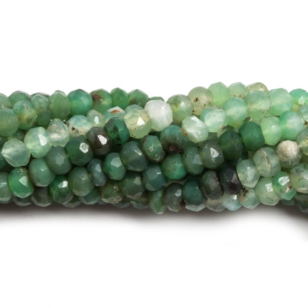 3-3.5mm Shaded Chrysoprase faceted rondelle beads 13.5 inch 120 pieces - The Bead Traders