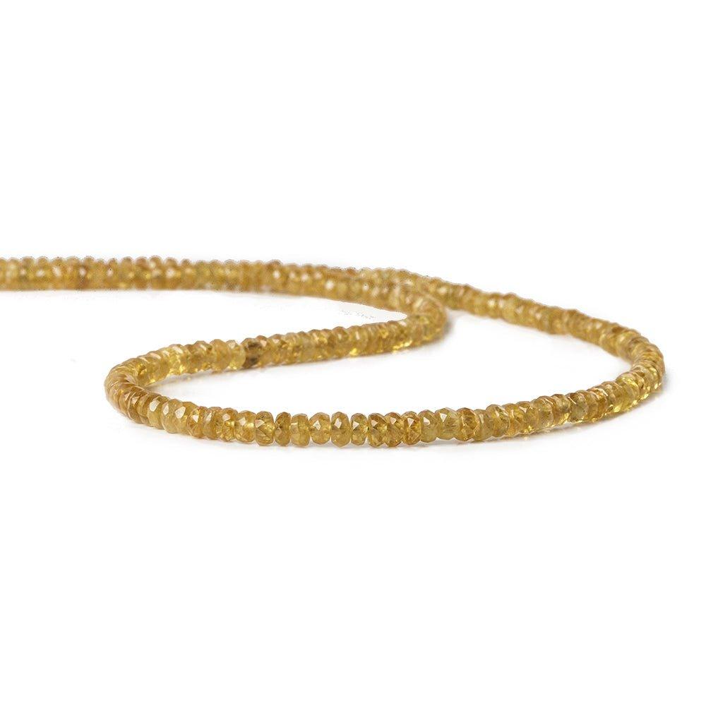 3-3.5mm Yellow Sapphire Faceted Rondelles 16 inch 205 beads - The Bead Traders
