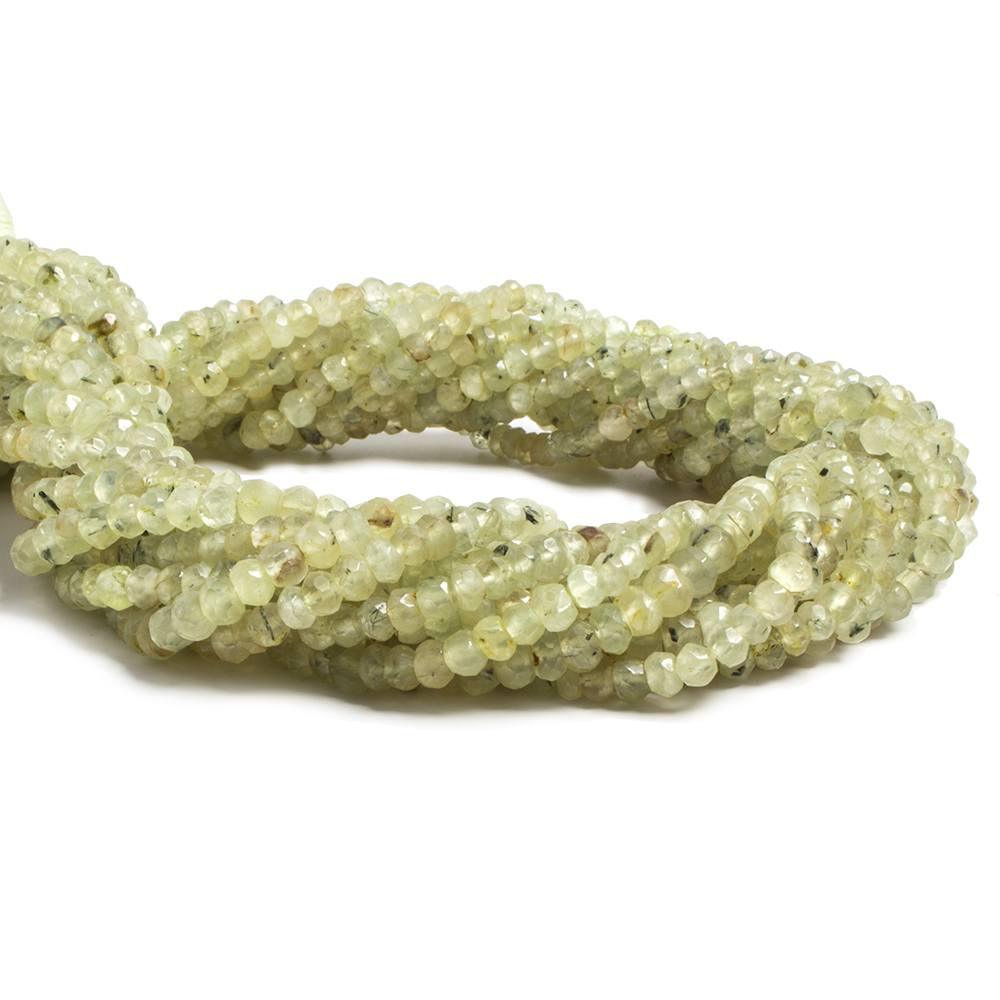 3-44mm Yellowish Green Prehnite faceted rondelle beads 13 inch 115 pieces - The Bead Traders