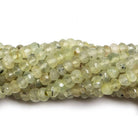 3-44mm Yellowish Green Prehnite faceted rondelle beads 13 inch 115 pieces - The Bead Traders