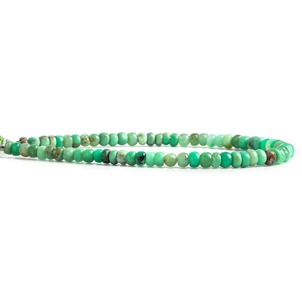 3-4.5mm Chrysoprase & Matrix Plain Rondelle Beads 7.5 inch 66 pieces - The Bead Traders