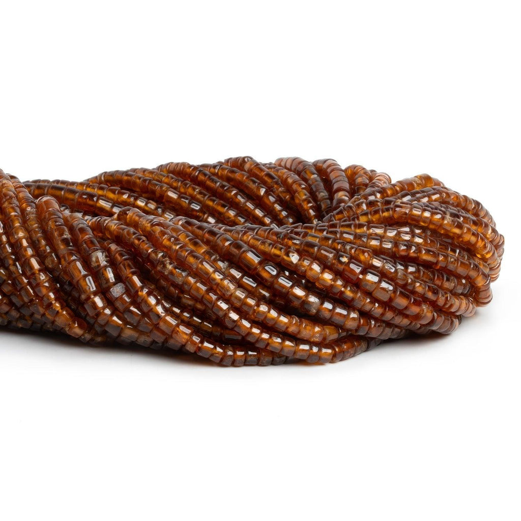 3-4.5mm Hessonite Garnet Plain Heishis 12 inch 105 beads - The Bead Traders