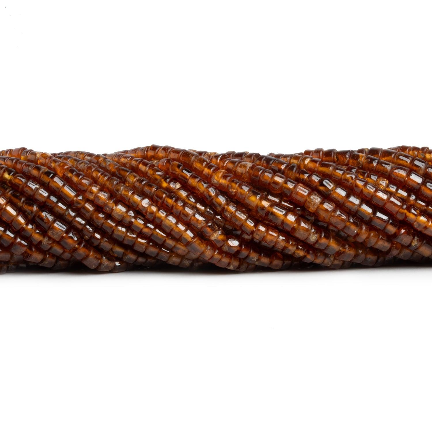 3-4.5mm Hessonite Garnet Plain Heishis 12 inch 105 beads - The Bead Traders
