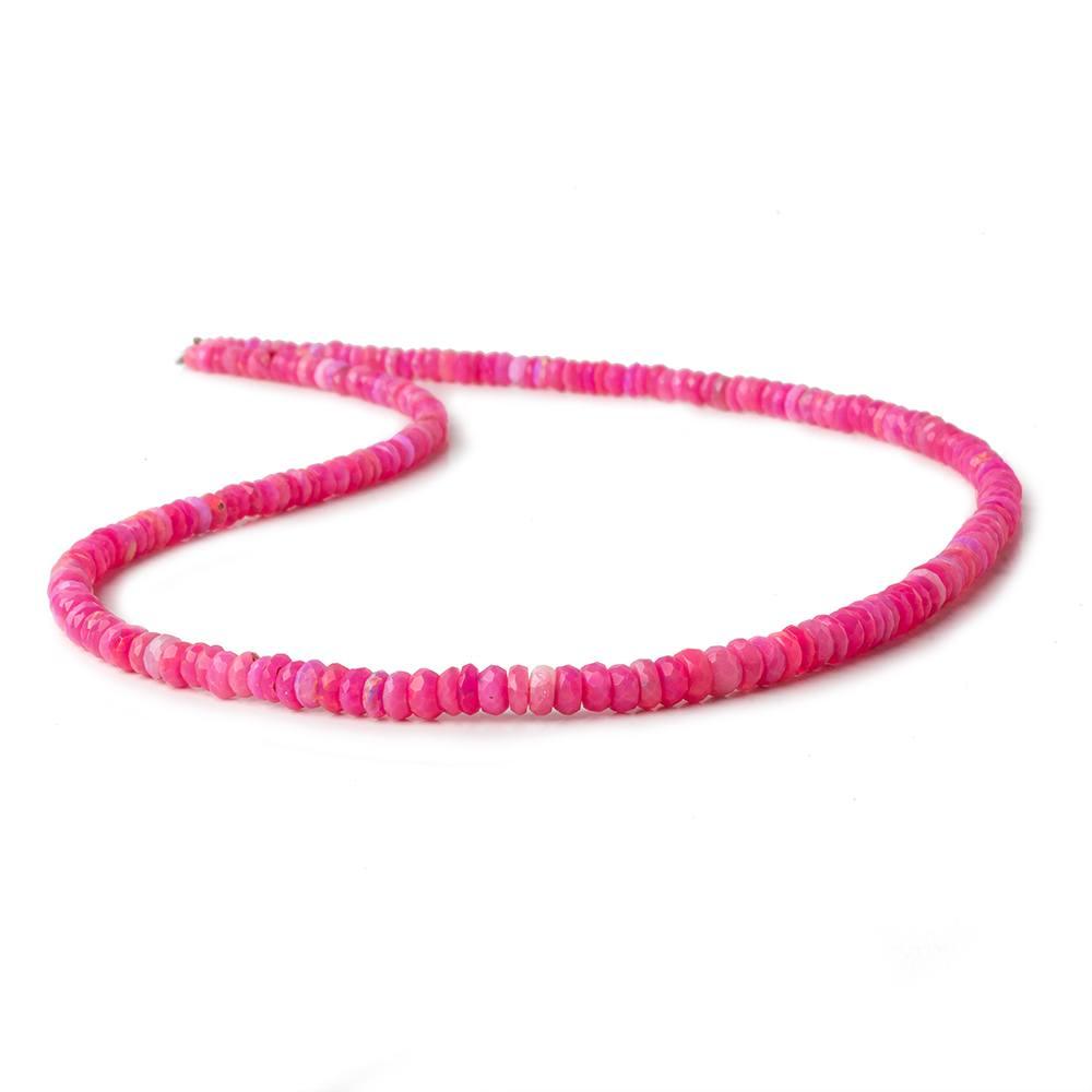 3-4.5mm Purplish Pink Ethiopian Opal faceted rondelles 17 inch 215 beads - The Bead Traders