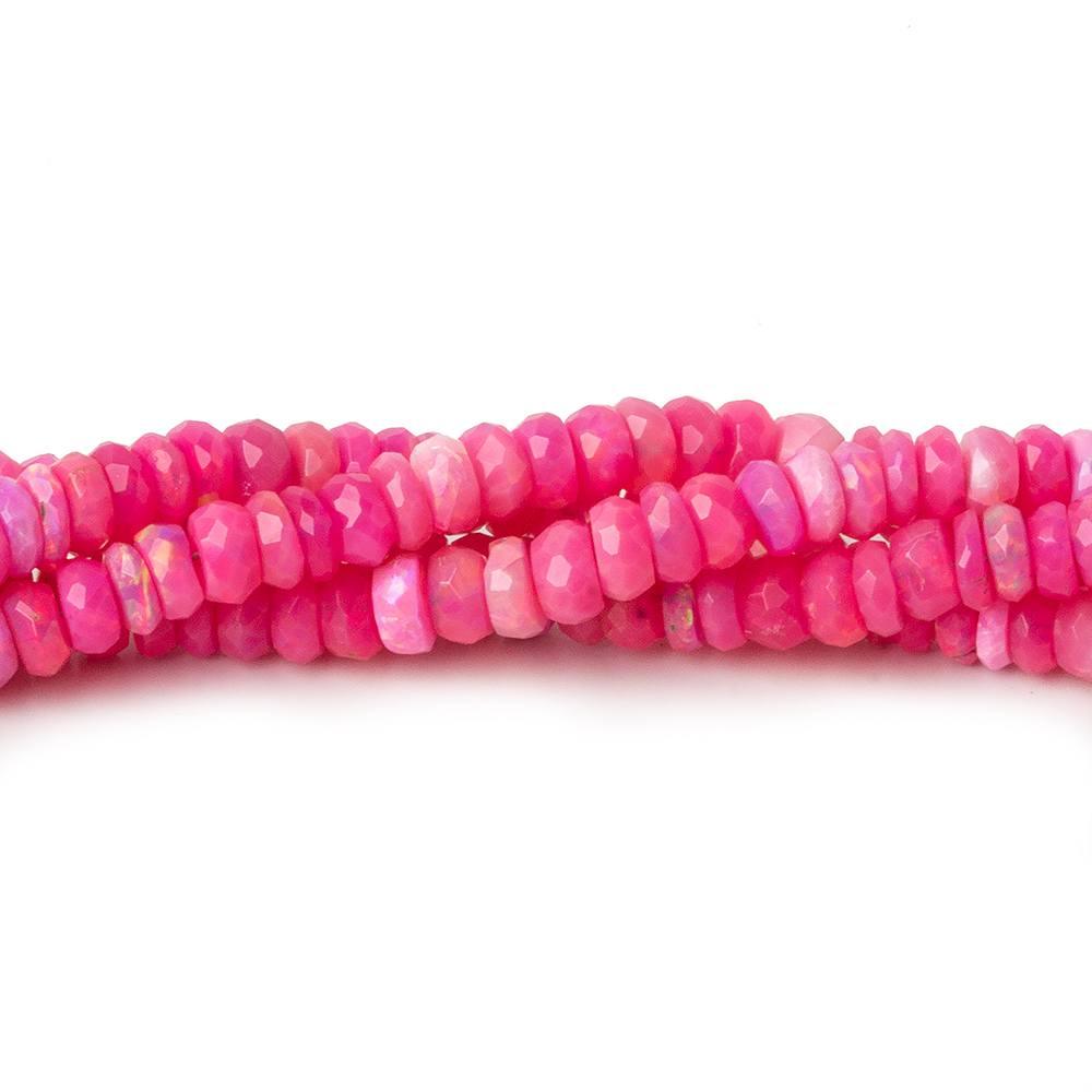 3-4.5mm Purplish Pink Ethiopian Opal faceted rondelles 17 inch 215 beads - The Bead Traders
