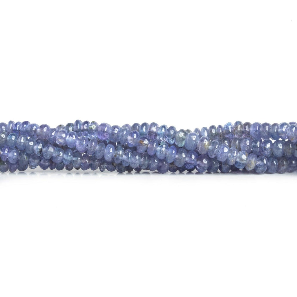 3-4.5mm Tanzanite Plain Rondelles 18 inch 210 beads - The Bead Traders
