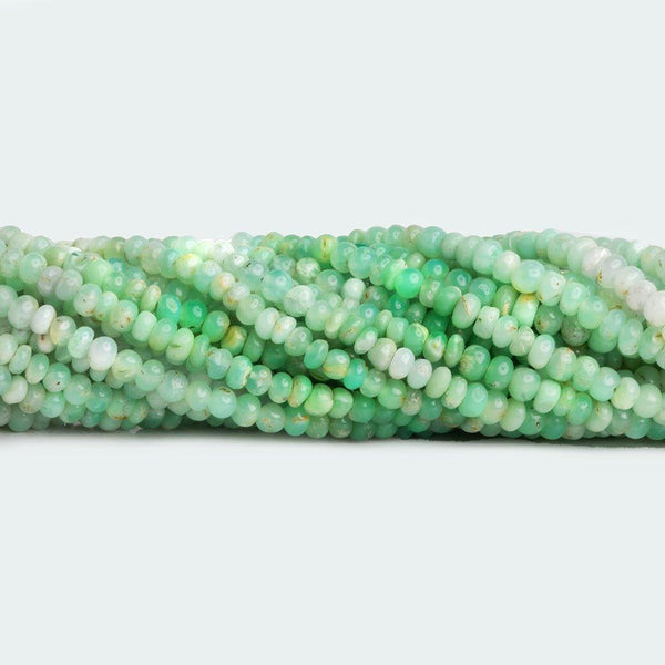 3-4.5mm Green Tanzanian Opal Plain Rondelle Beads 18 inch 190 pcs