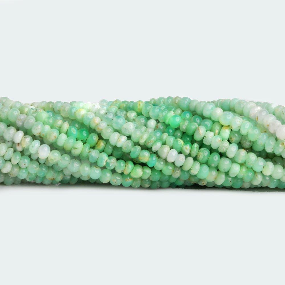 3-4.5mmGreen Tanzanian Opal Plain Rondelle Beads 18 inch 190 pcs - The Bead Traders