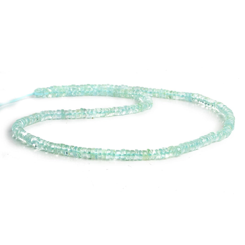 3-4mm Aquamarine Plain Heishis 16 inch 215 beads - The Bead Traders