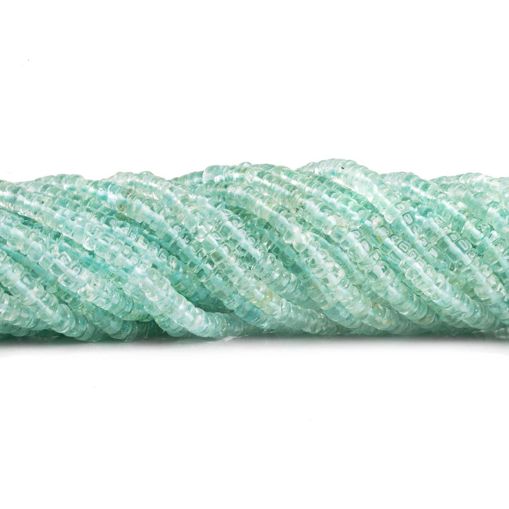 3-4mm Aquamarine Plain Heishis 16 inch 215 beads - The Bead Traders