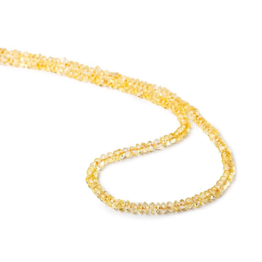 3-4mm Citrine Plain Rondelle Beads 14 inch 165 pieces - The Bead Traders