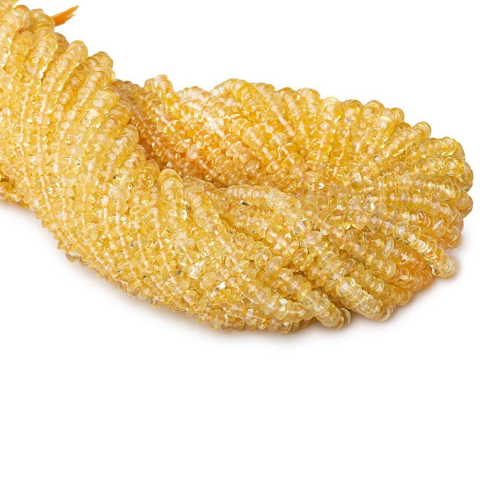3-4mm Citrine Plain Rondelle Beads 14 inch 165 pieces - The Bead Traders