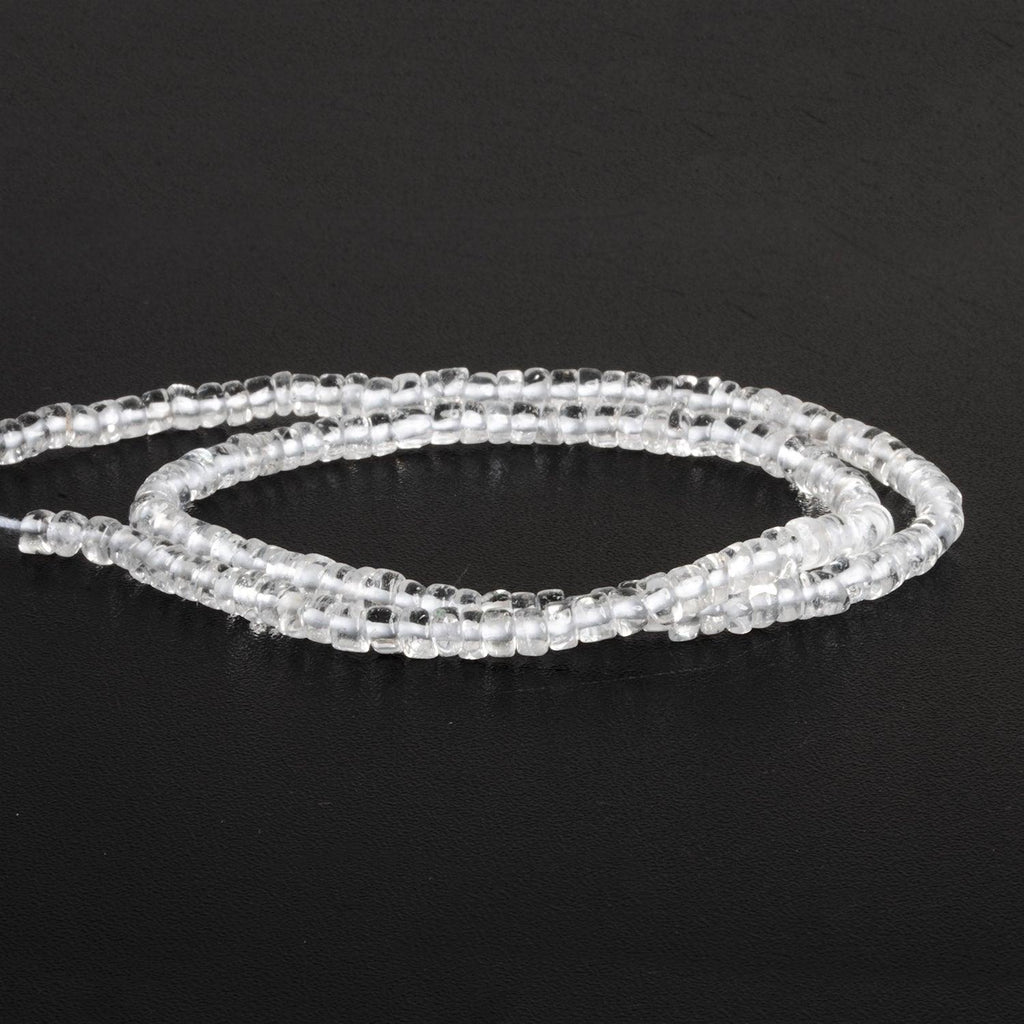 3-4mm Crystal Quartz Plain Heishis 12 inch 110 beads - The Bead Traders