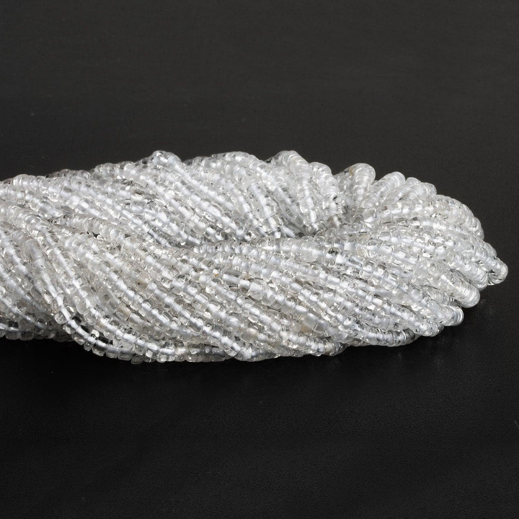 3-4mm Crystal Quartz Plain Heishis 12 inch 110 beads - The Bead Traders
