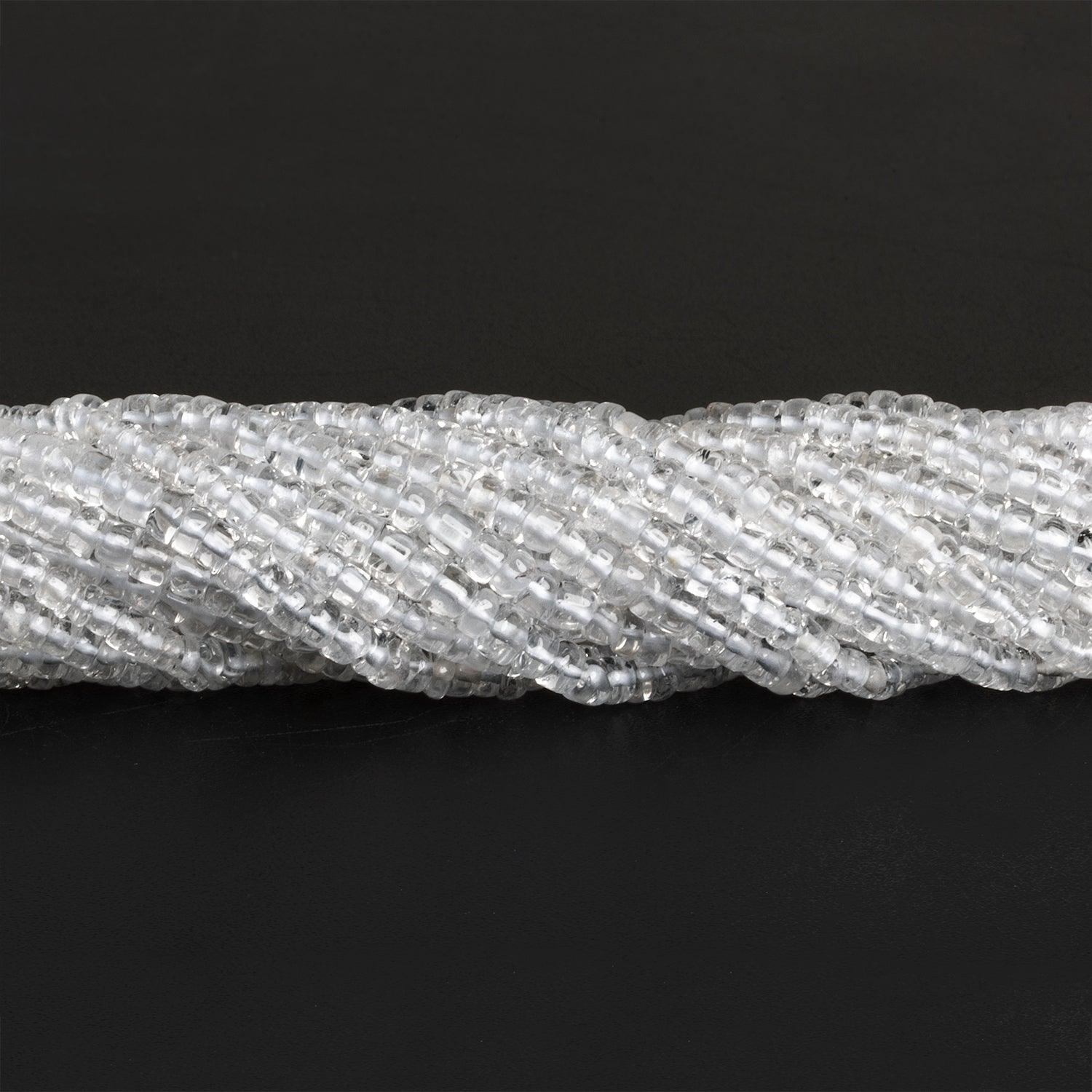 3-4mm Crystal Quartz Plain Heishis 12 inch 110 beads - The Bead Traders