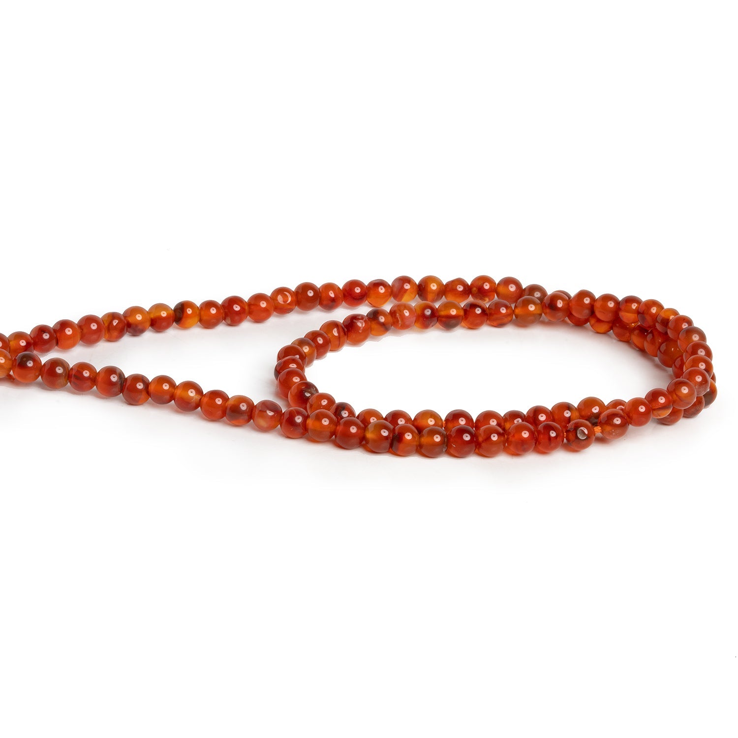 3-4mm Dark Carnelian Handcut Rounds 14 inch 110 beads - The Bead Traders