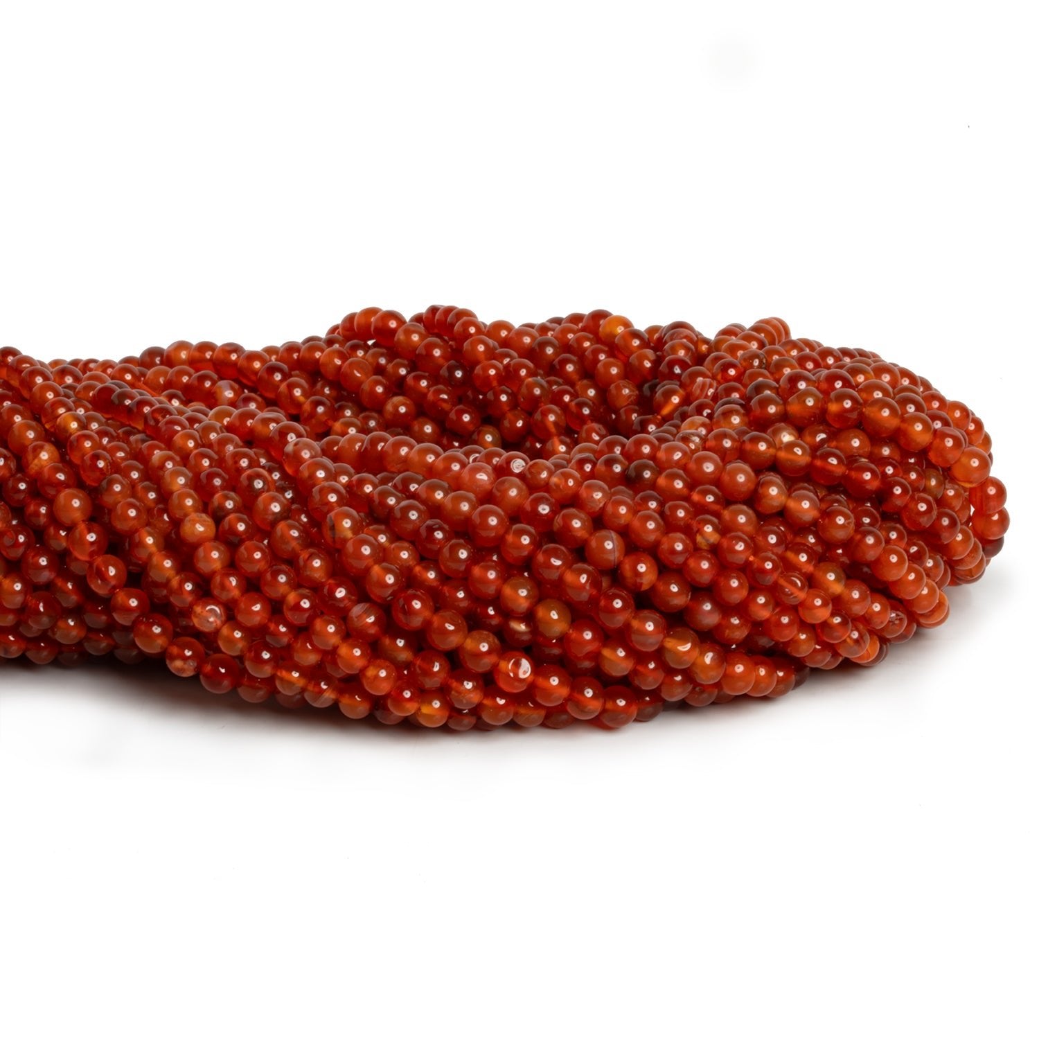 3-4mm Dark Carnelian Handcut Rounds 14 inch 110 beads - The Bead Traders