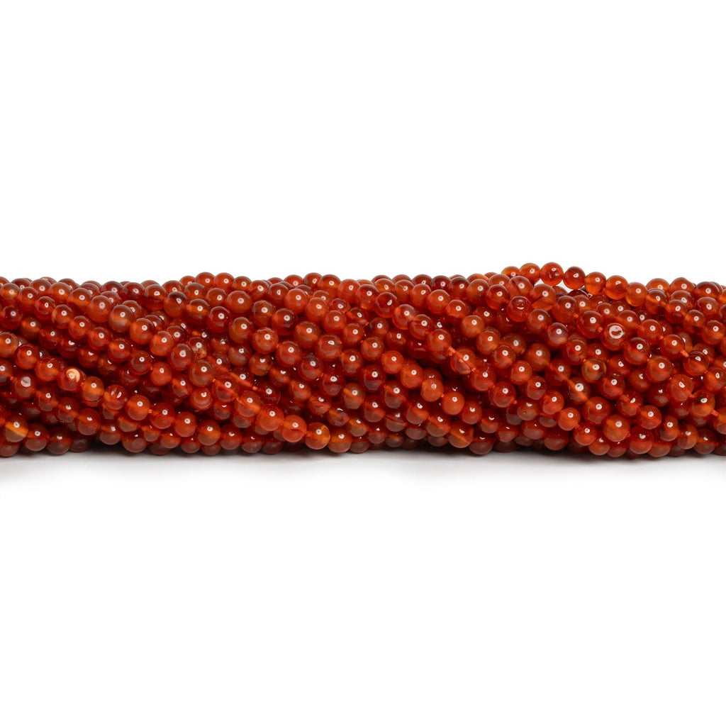 3-4mm Dark Carnelian Handcut Rounds 14 inch 110 beads - The Bead Traders