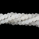 3-4mm Frosted Crystal Quartz plain round Beads 12.5 inch 78 pieces - The Bead Traders